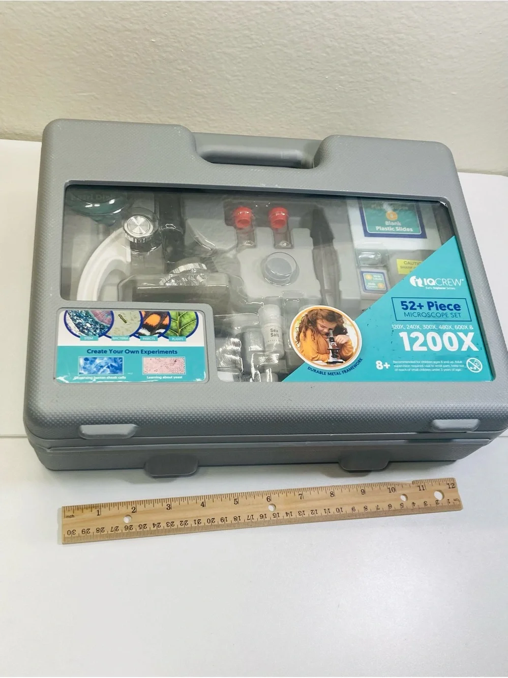 NWT IQ Crew 52+ Piece Microscope Set 1200X STEM